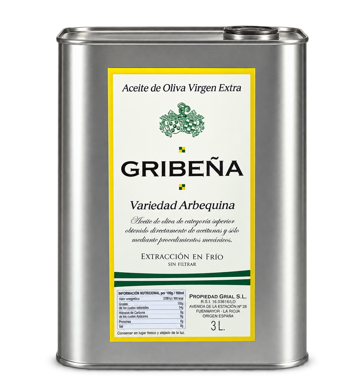 Aceite de oliva virgen extra Gribeña